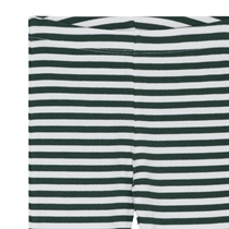 BIRKHOLM Stribede Rib Leggings Perfekt Hvid & Platan Grøn